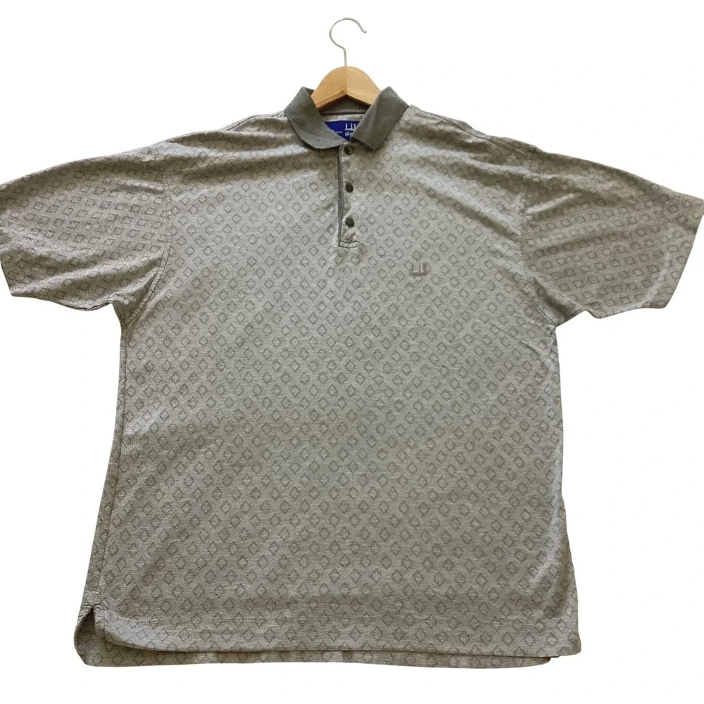 Dunhill‎ Golf Polo Shirt Mens Large Grey Mercerised Cotton Made in Italy